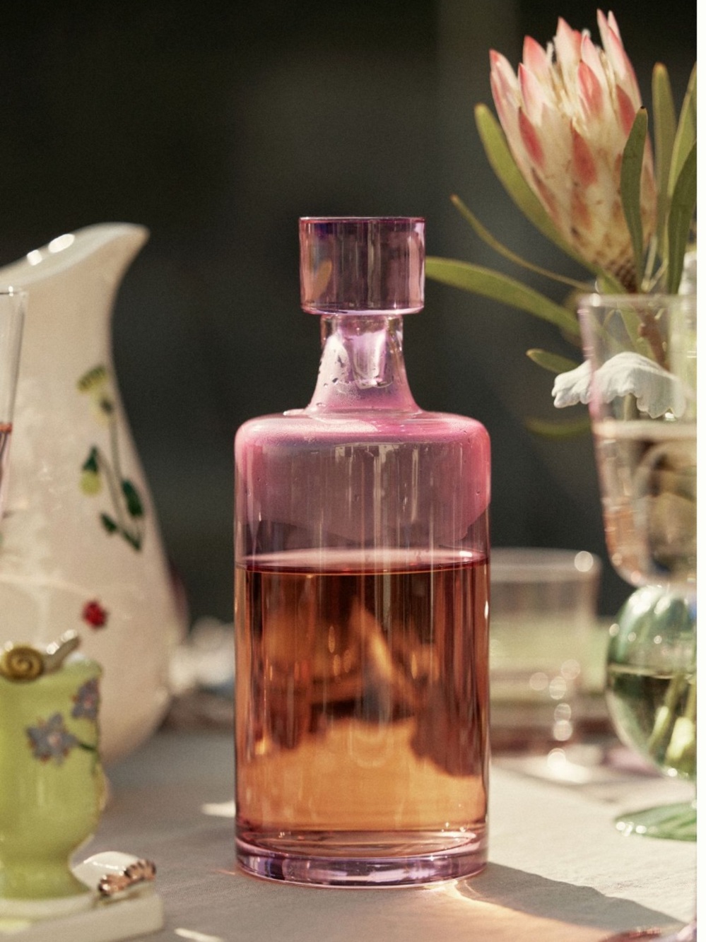 Anthropologie Colorful Glass Decanters pink